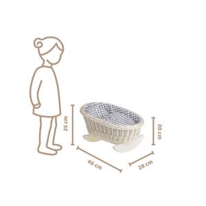 КРОВАТЬ-КАЧАЛКА, ПЛЕТЕНАЯ ЛЮЛЫКА ДЛЯ КУКОЛ С ПОДСЛЫМ 46Х28 В 20/25 СМ - универсальная WickerPL