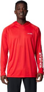Терминал такл сан худи для мужчин Columbia, отводящий влагу, Red Spark/White Logo