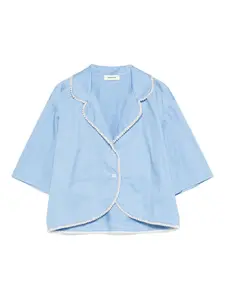 Рубашка с бисером на воротнике SANDRO, синий