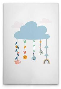 Картина на холсте A.S. Création Flower Bunny 1 цвет weissbuntblaugrünrosa