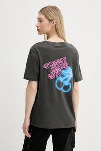 Хлопковая футболка Tommy Jeans, серый