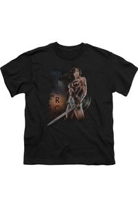 Футболка для подростков "Чудо-женщина" с коротким рукавом Gildan, черный