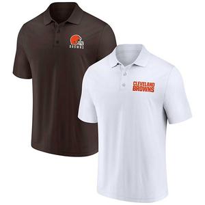 Мужской поло fanatics branded white/brown cleveland browns lockup в наборе из двух штук Unbranded
