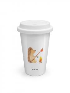 Mr. & Mrs. Panda Термокружка с изображением белого ежика, готовящего на гриле, без надписи