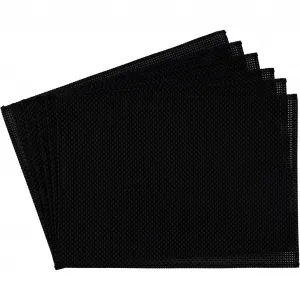 Подставка под столовые приборы APS «Узкая лента», (6 шт.), с пришитым краем, легко чистится, 45х33 см, черный