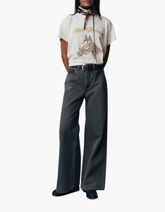 Женский свободный топ с вышивкой «Белая лошадь» The Great, White Horse Embroidery