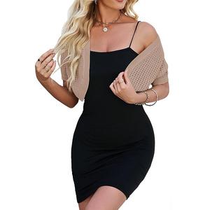 Женский укороченный кардиган с открытой передней частью и короткими рукавами Clearflower, Khaki