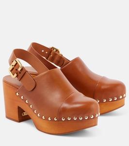 Женские кожаные клоги на платформе Jeannette Chloé, Ginger Brown