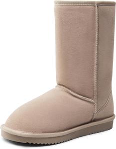 Женские высокие зимние ботинки DREAM PAIRS с искусственным мехом, застежка-пуловер, теплые и удобные уличные ботинки для женщин, пушистые классические, Sand