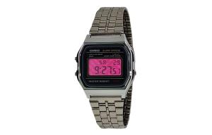 CASIO Мужские часы Retrofit Series с кварцевым механизмом, стальной браслет, черный циферблат