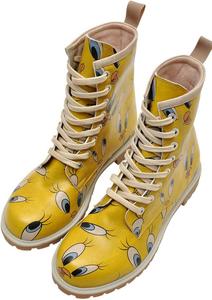 Женские высокие ботинки DOGO - веганская кожа и уникальный дизайн, зимние женские ботинки, удобные и стильные, Tweety In Yellow