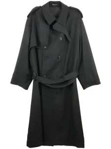 Пальто-тренчкот K-Chin Flap Yohji Yamamoto, черный