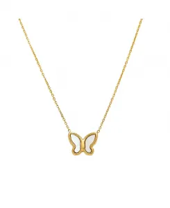 Золотое ожерелье с подвеской в виде бабочки и инкрустацией из перламутра Hollywood Sensation, gold