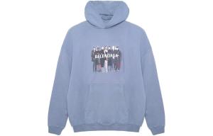 Свободная толстовка унисекс серо-голубой Balenciaga