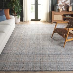 Ковер SAFAVIEH, 244 x 305 см,  - коллекция Abstract - большой - Blue & Grey, ручной работы, идеально для гостиной, спальни, офиса, столовой (ABT151M)