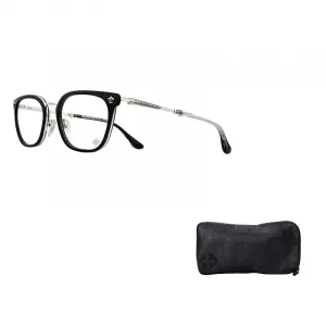 Chrome Hearts Пластиковая и металлическая квадратная оправа для очков унисекс черная, Black Frame with Silver Edge