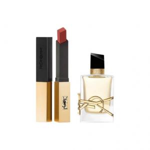 Помада Gold Bar матовый стойкий тон 2,2 г + парфюмерная вода Libre 7,5 мл SAINT LAURENT, золотой Bar 416+Libre Eau De Parfum 7.5ml