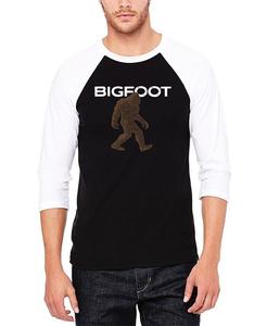 Мужская футболка Bigfoot Raglan Baseball Word Art LA Pop Art, черный