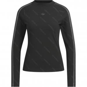 Футболка с рукавом реглан SS25 для женщин Adidas Originals, черный/темно-серый