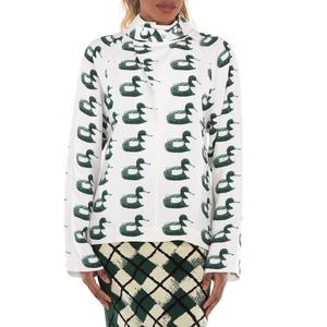 Блузка из вискозы с принтом Waterbird от Burberry, Vine Ip Pattern