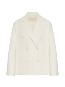 Двубортный жакет из крепа Max Mara, белый