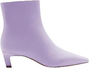 WINDBXYB Женские ботильоны с острым носком и каблуком kitten, с боковой молнией, из элегантной кожи, короткие вечерние ботинки