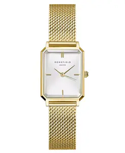 Женские часы Octagon с браслетом из золотистой нержавеющей стали, сетчатый ремешок, 24 мм Rosefield, золотой