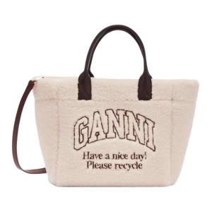 GANNI Сумка на одно плечо Fabric One Shoulder для женщин Ecru