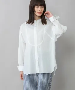 Рубашка с воротником-стойкой из хлопковой ткани Air Cotton Lawn