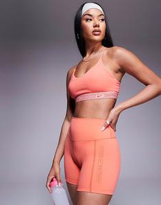 Шорты Nike One Training Dri-FIT с высокой талией длиной 5 дюймов кораллового цвета Nike Training