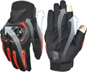 Мужские мотоциклетные перчатки мотоциклетные перчатки | Перчатки для езды на квадроциклах с сенсорным экраном - защитное снаряжение для шоссейных гонок, мотоциклов и страйкбола, для занятий спортом и велоспортом, red