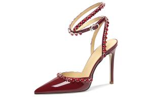 Lily Wei Изящные туфли на тонком каблуке, бордовые, женские