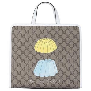 GUCCI Сумка GG Supreme из холста женская бежевая и темно-коричневая