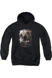 Бэтмен против Супермена: Начало молодежная толстовка с капюшоном Gildan, черный