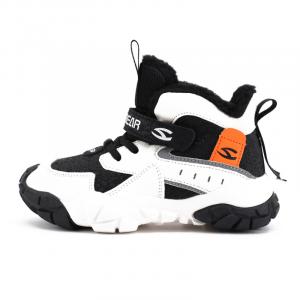 Теплые детские кроссовки среднего размера для активного отдыха HOBIBEAR, черный/белый