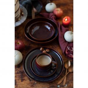 Сервиз ELINA UNO из каменной керамики, набор посуды Mäser, красный/коричневый