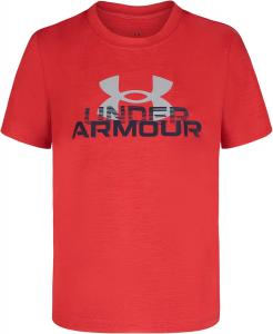 Футболка Under Armour для мальчиков с короткими рукавами, круглым вырезом, легкая и дышащая, Legacy, Red Fade
