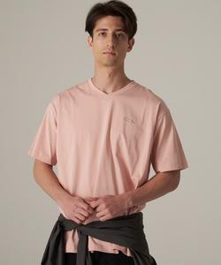 Футболка хлопковая с V-образным вырезом и короткими рукавами Eddie Bauer, розовая