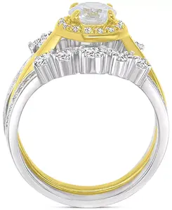 Двухцветное кольцо с кубическим цирконием, эксклюзивно в Macy's Macy'S, gold