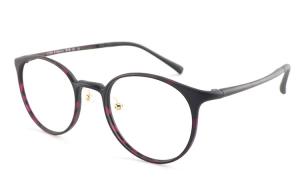 MUZU Пластиковая круглая оправа для очков унисекс, Purple Tortoiseshell