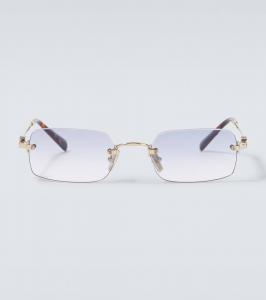 Прямоугольные солнцезащитные очки с логотипом Miu Miu