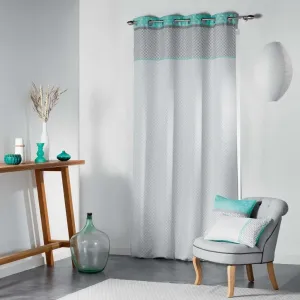 Штора 140x260 см с люверсами, узорчатая, мятно-серая, для гостиной, 1 шт. Douceur d'interieur