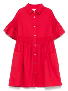 Платье с присборенной вставкой Monnalisa, красный