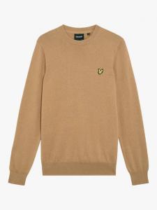 Джемпер из хлопка и мериносовой шерсти с круглым вырезом Lyle & Scott, X851 Tigers Eye