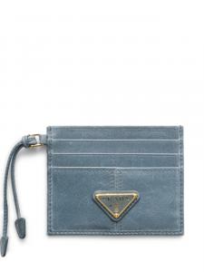 Кожаный держатель карт Prada, синий
