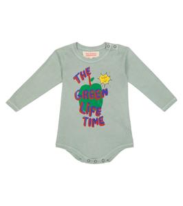 Детский хлопковый боди с длинными рукавами The Animals Observatory, Soft Green Apple