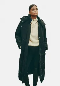 Зимнее пальто с капюшоном и утеплителем, прямого кроя, удлиненного силуэта. Friends Like These, Black