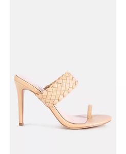 Женские босоножки на высоком каблуке с плетеными ремешками High Perks London Rag, бежевый