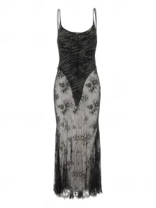 Кружевное платье с цветочным принтом Jacques, черный