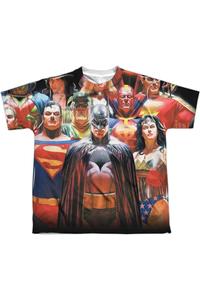 Футболка с коротким рукавом для подростков "Лига справедливости Америки: Стена героев" Gildan, белый